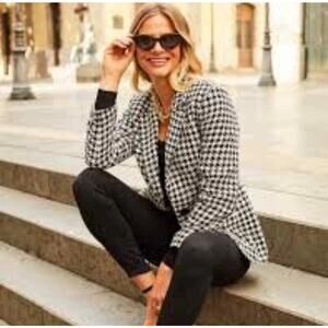 Sanctuary Johnnie Houndstooth Blazer Medium Oversized Fall Jacket Shacket
